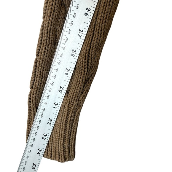 Moda International Tan Brown Cable Buttoned Cotton Cardigan Women's Size Small - Picture 6 of 6